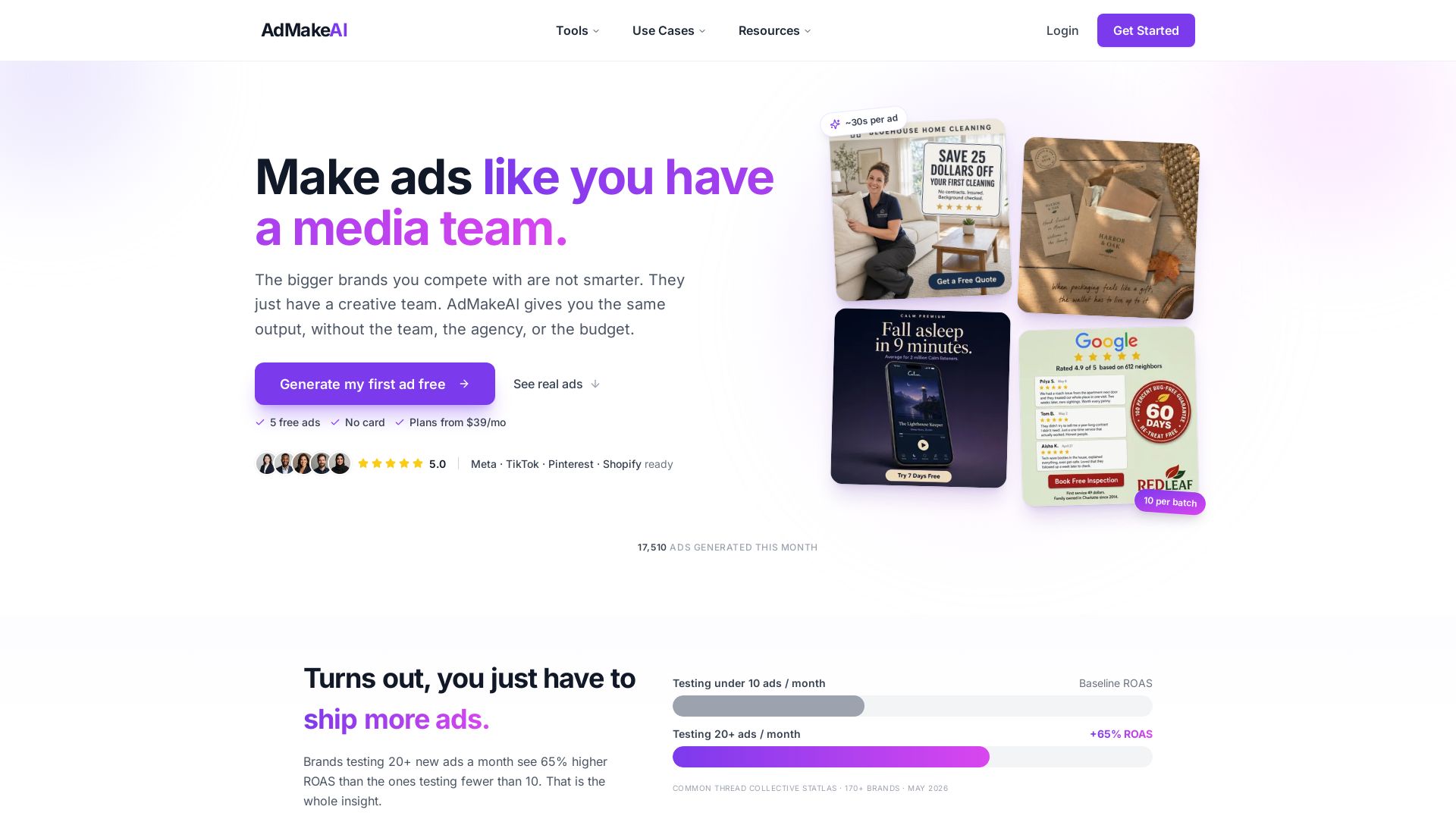 AdMakeAI page