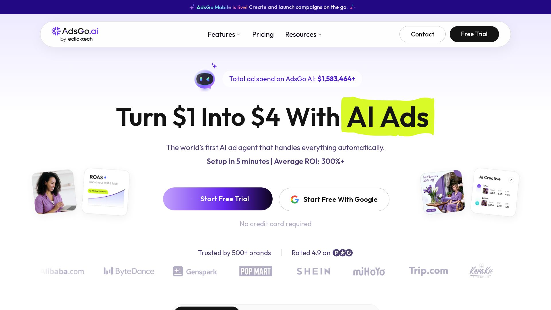 AdsGo AI page
