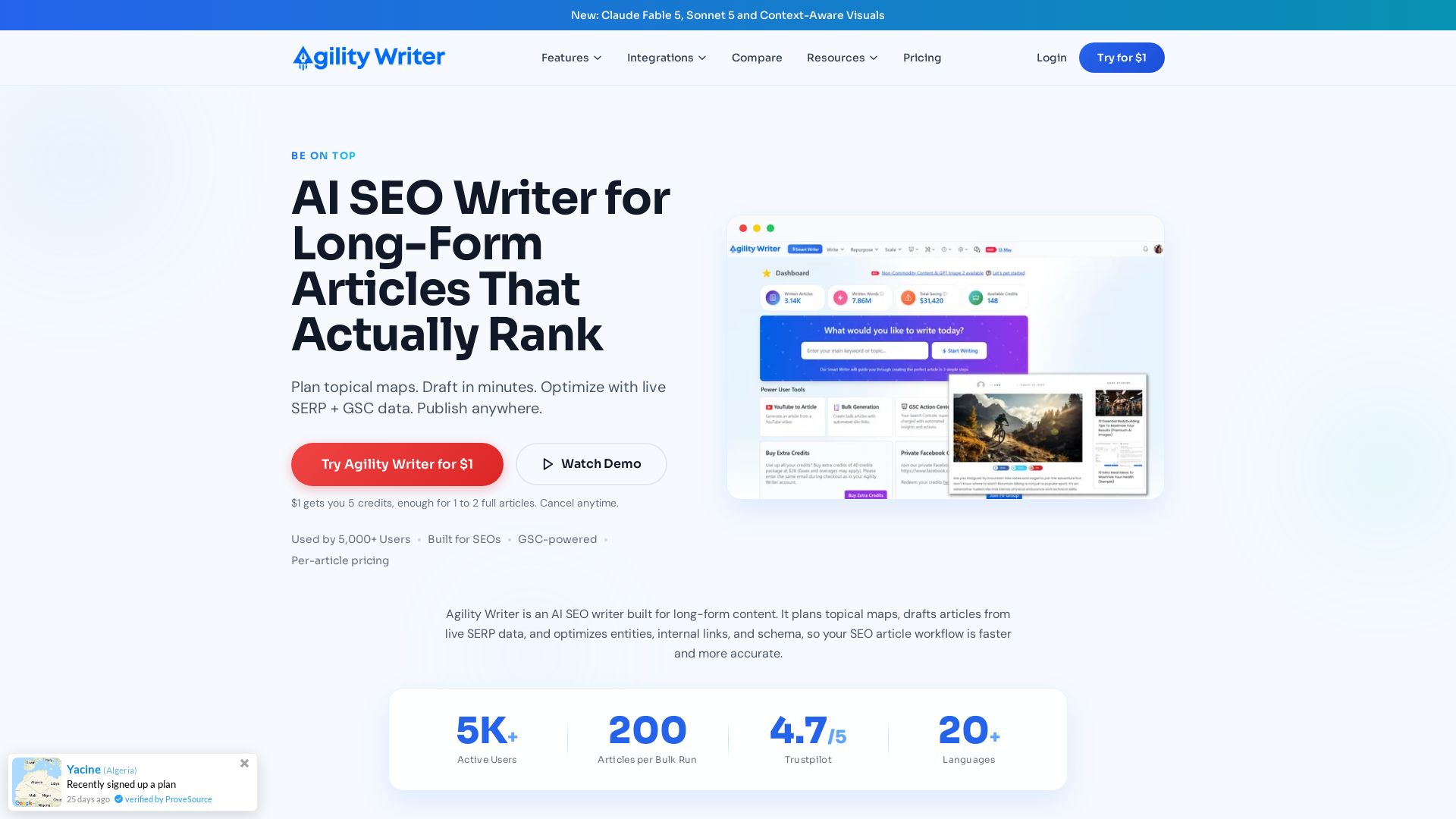 Agility Writer page