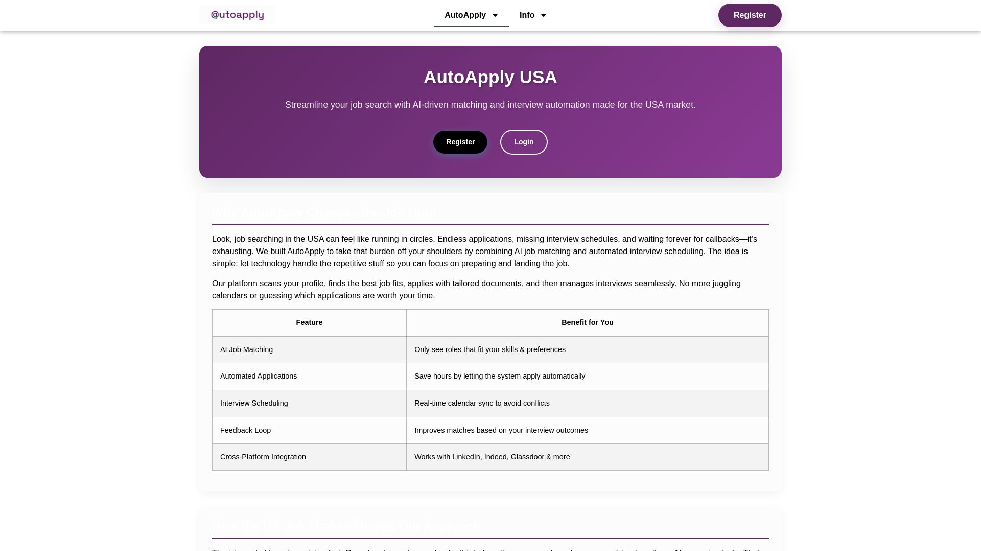 AutoApply page