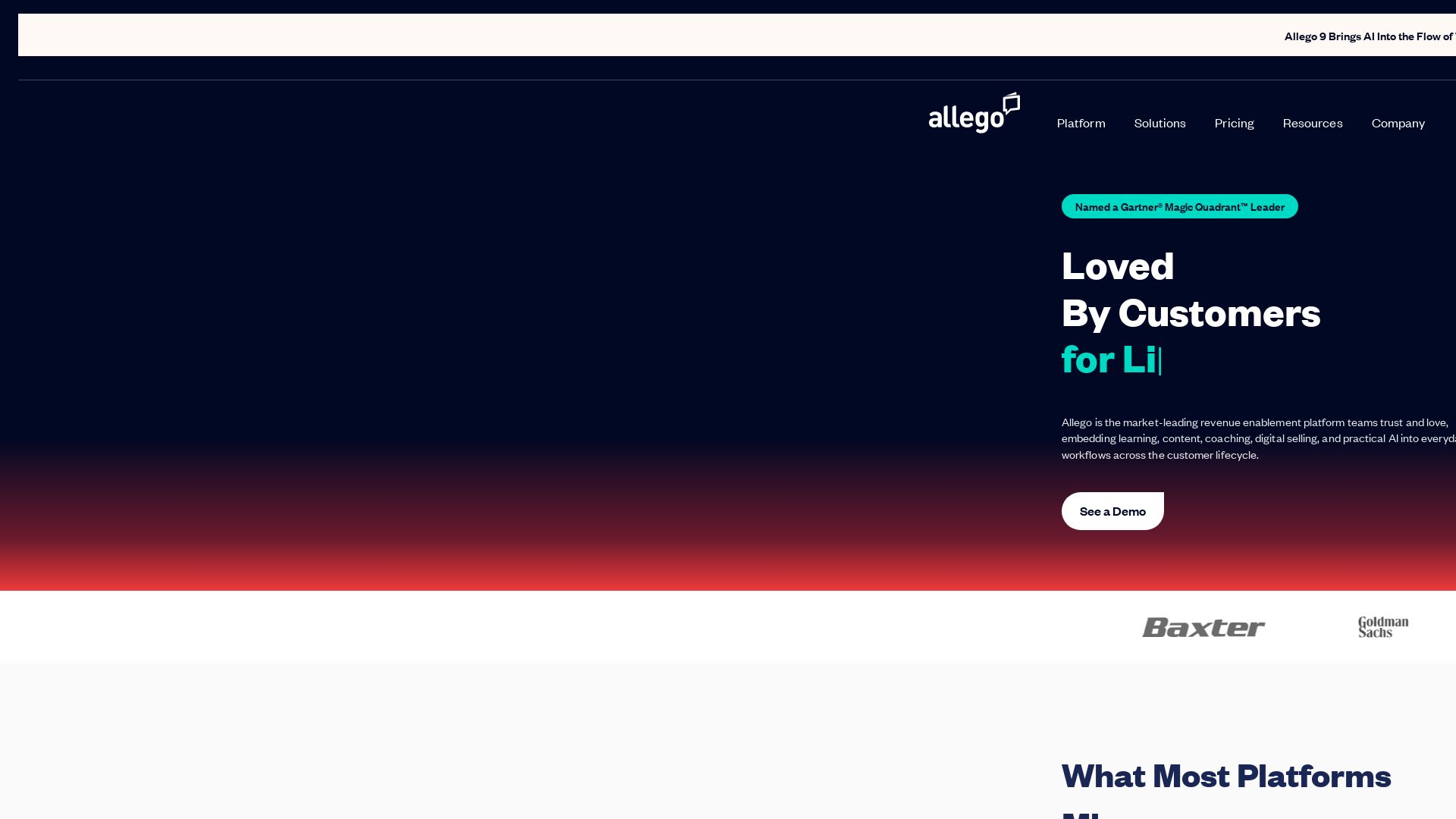 Allego page