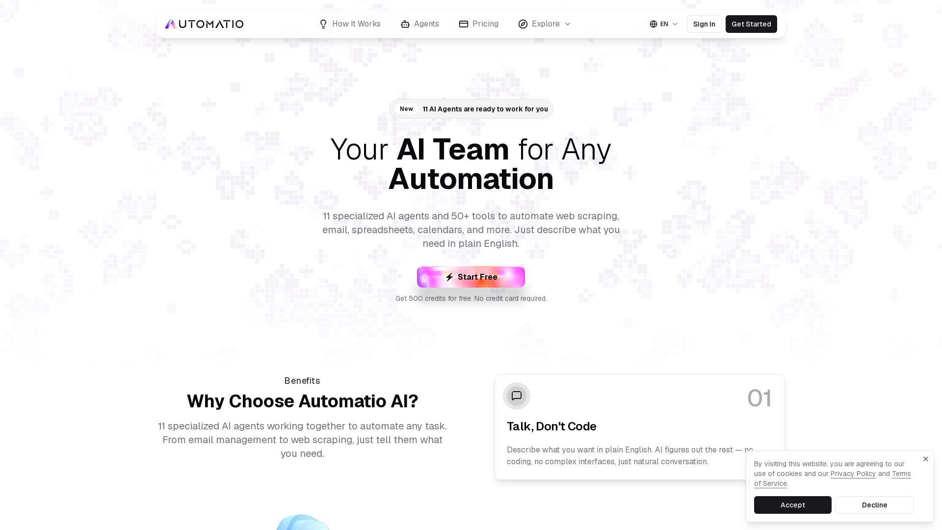 Automatio AI page