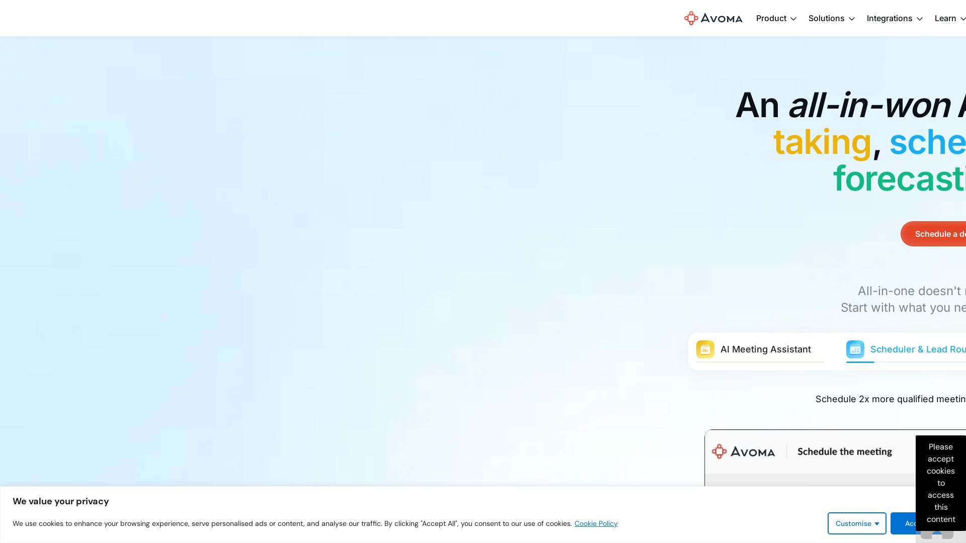 Avoma page