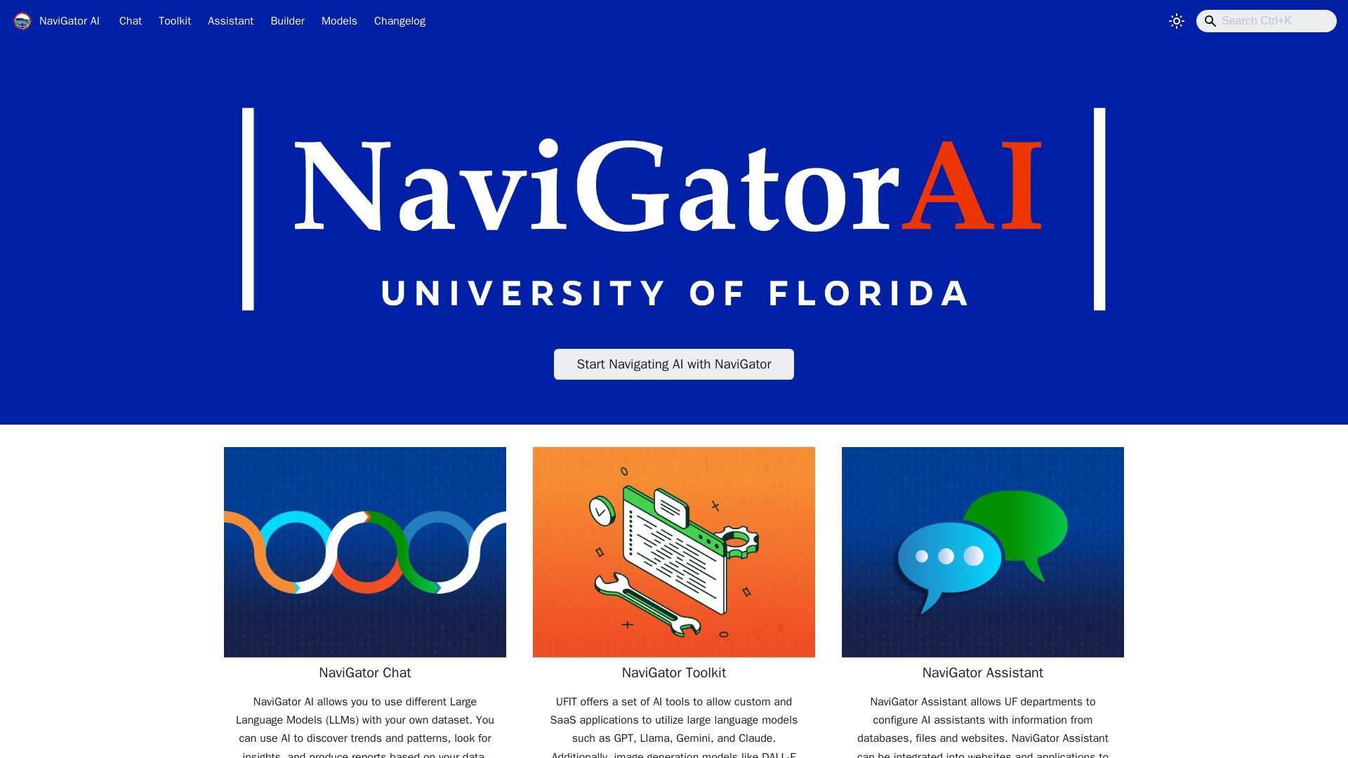 NaviGator AI page