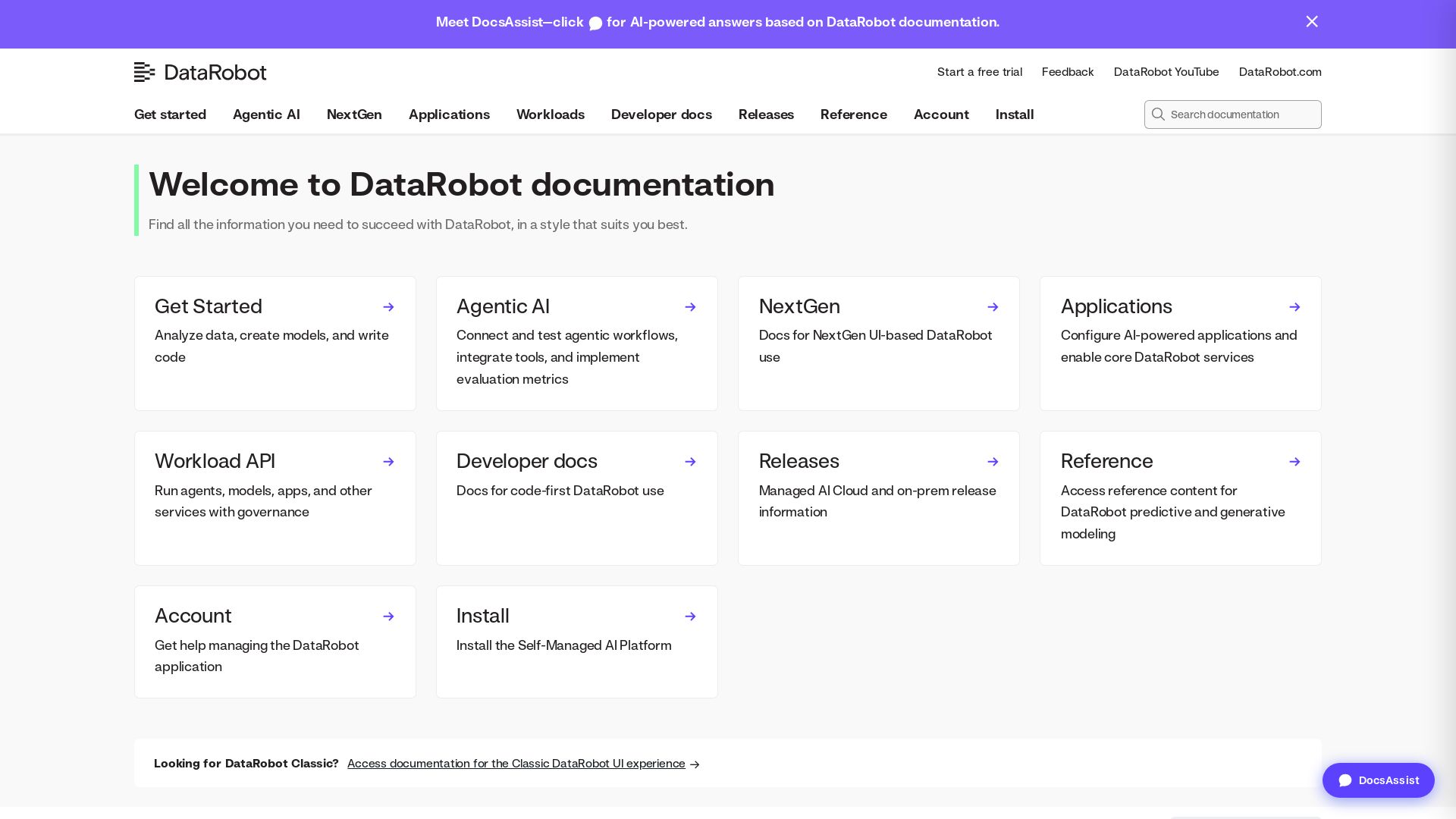 DataRobot page