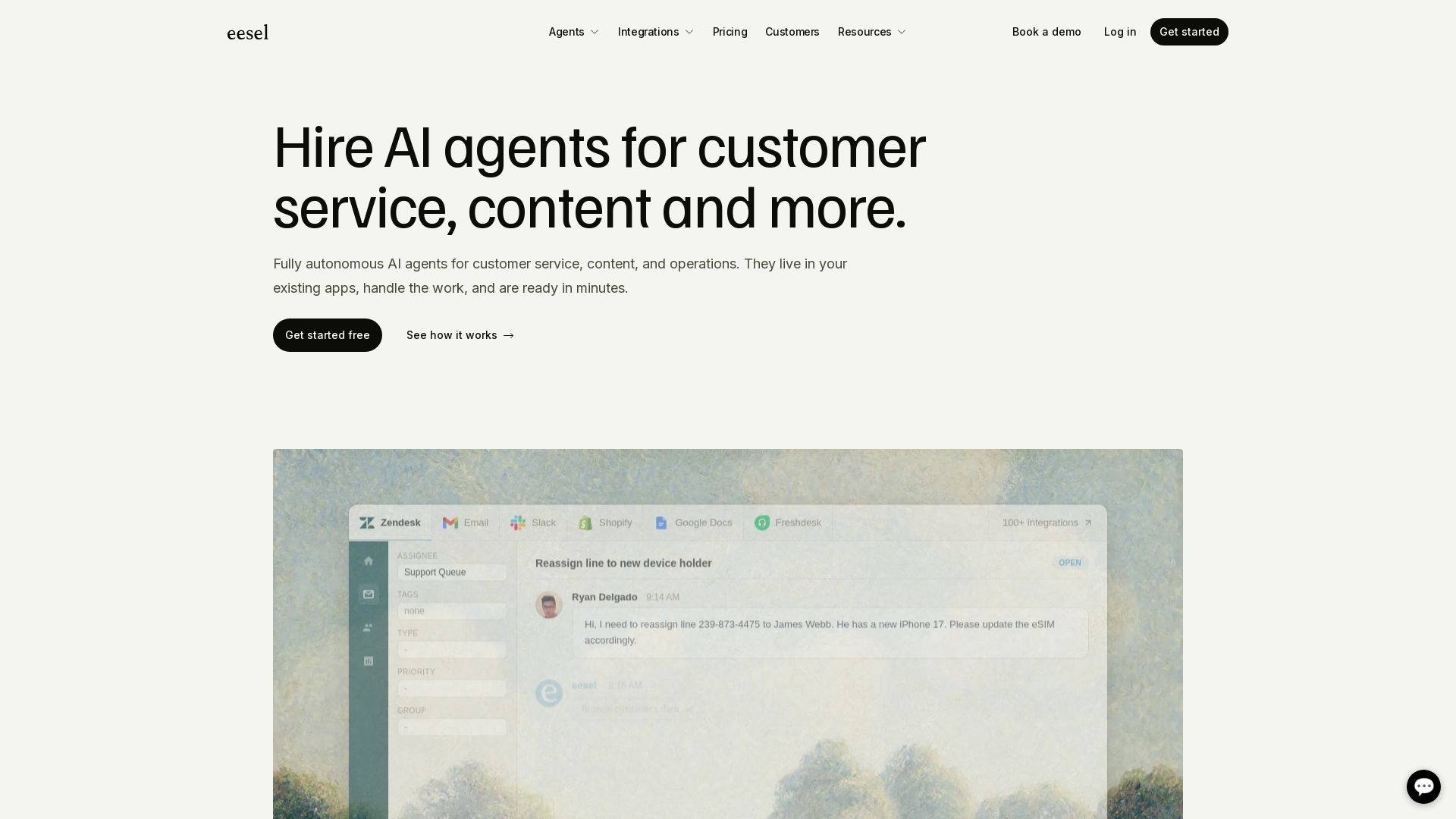 eesel AI page