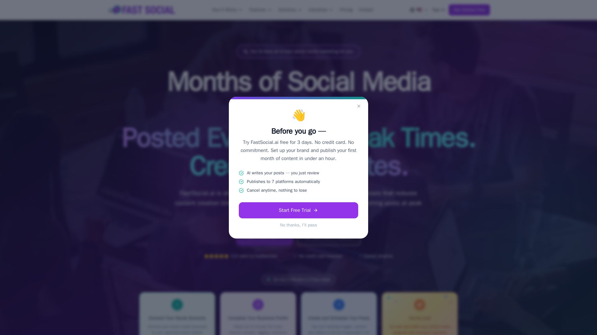 FastSocial.ai page