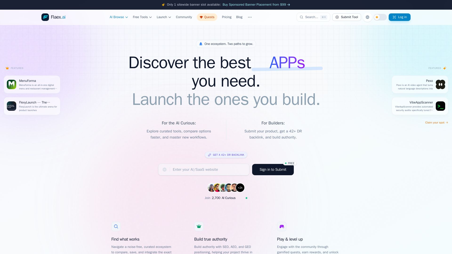 Flaex AI page