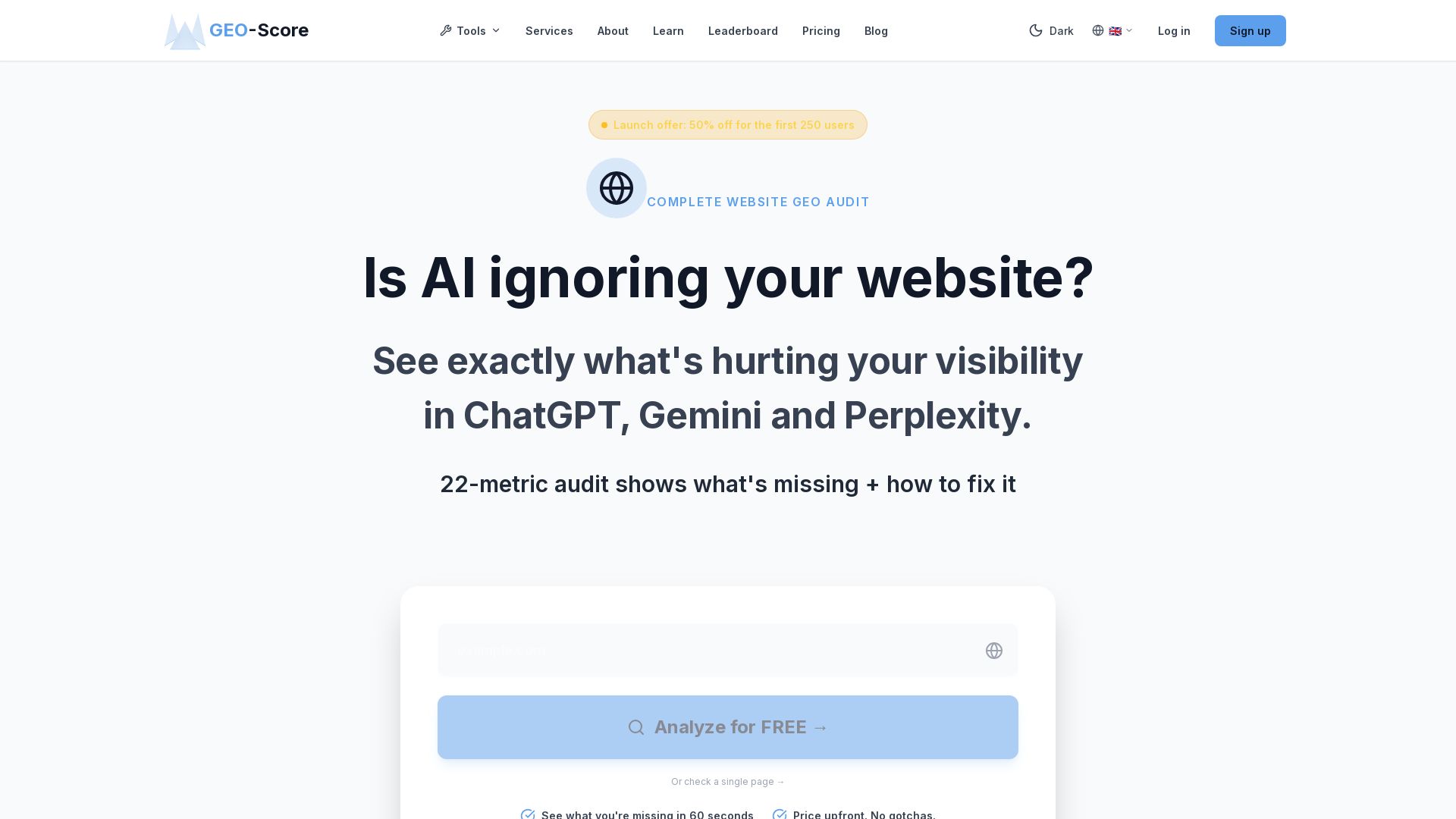 GEO-Score page