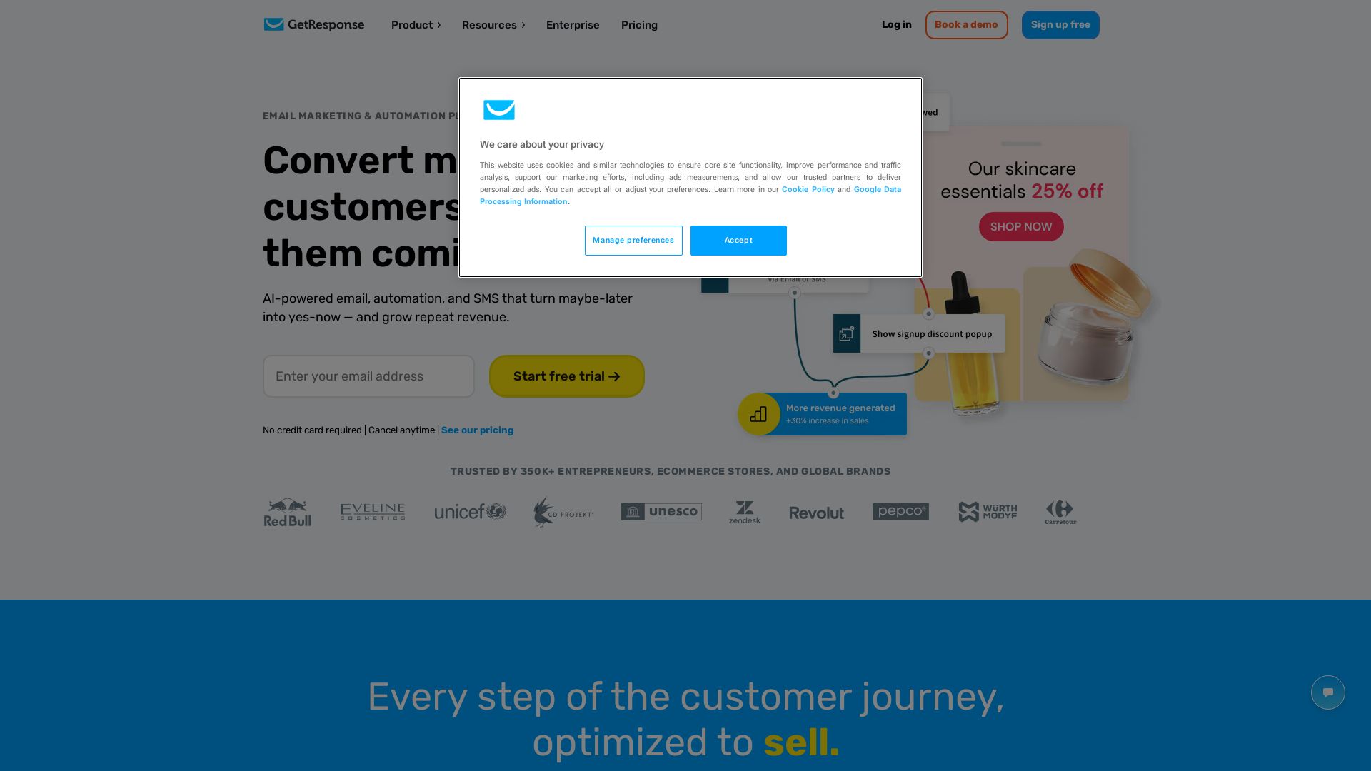 GetResponse page