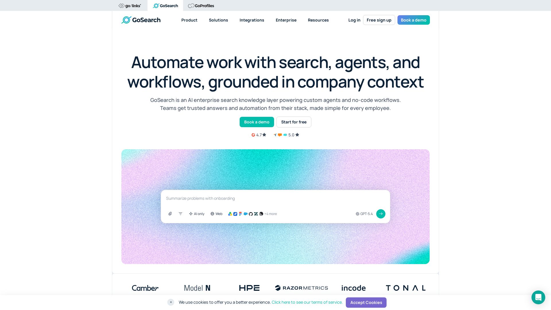 GoSearch page