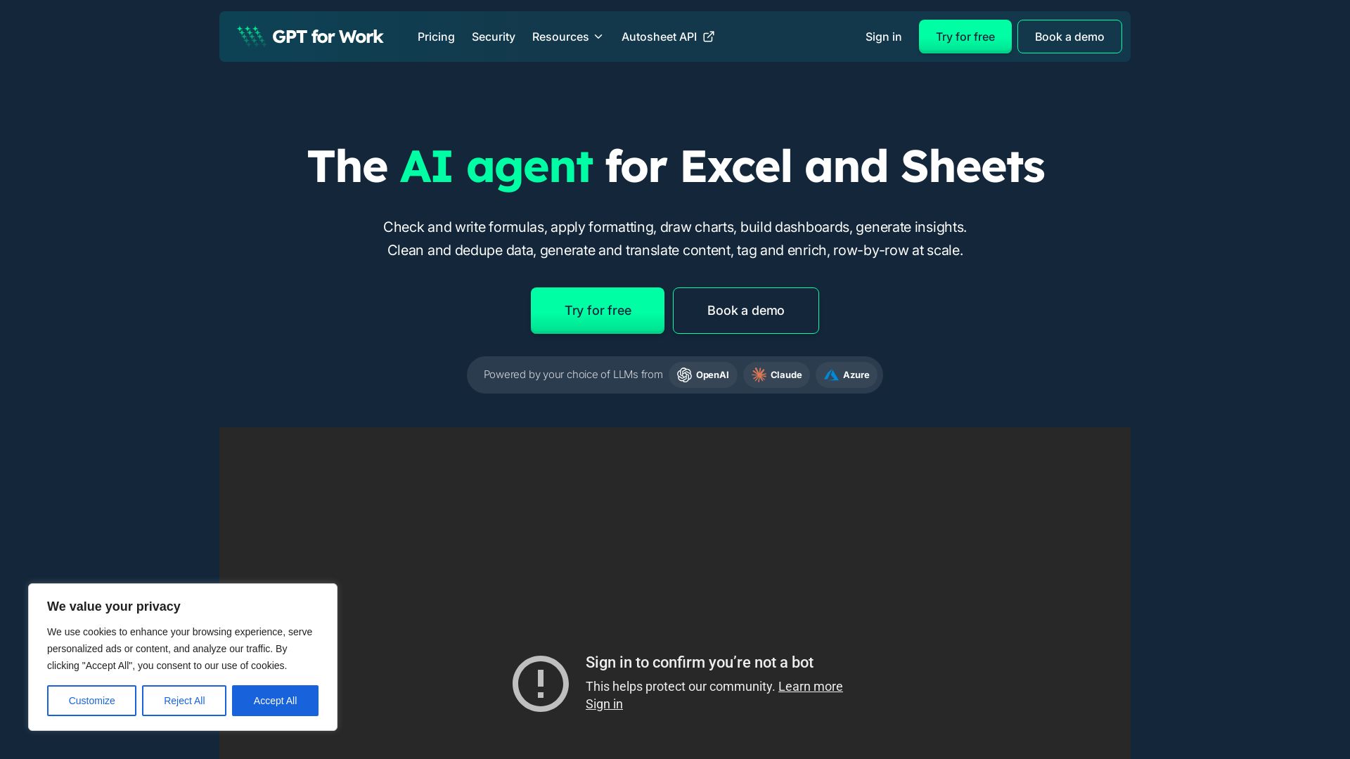 GPT for Work page