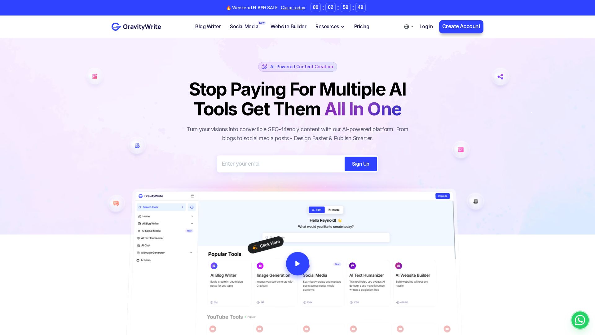 GravityWrite page
