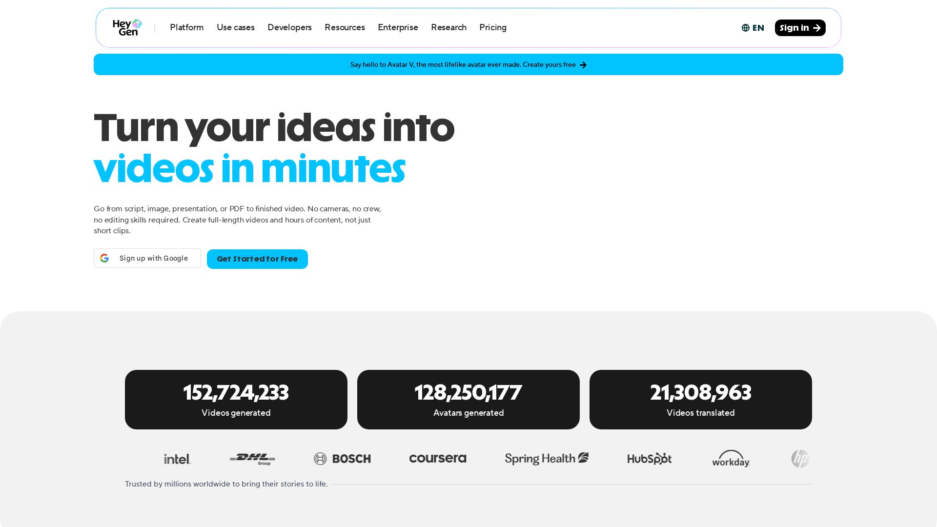 HeyGen page