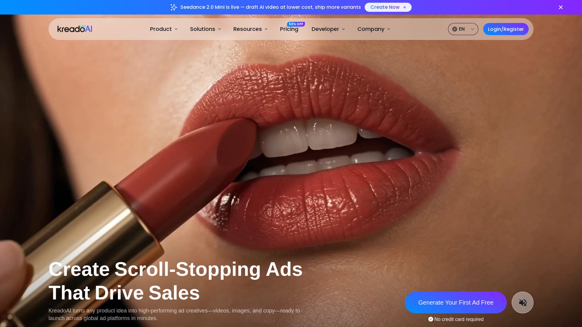 KreadoAI page