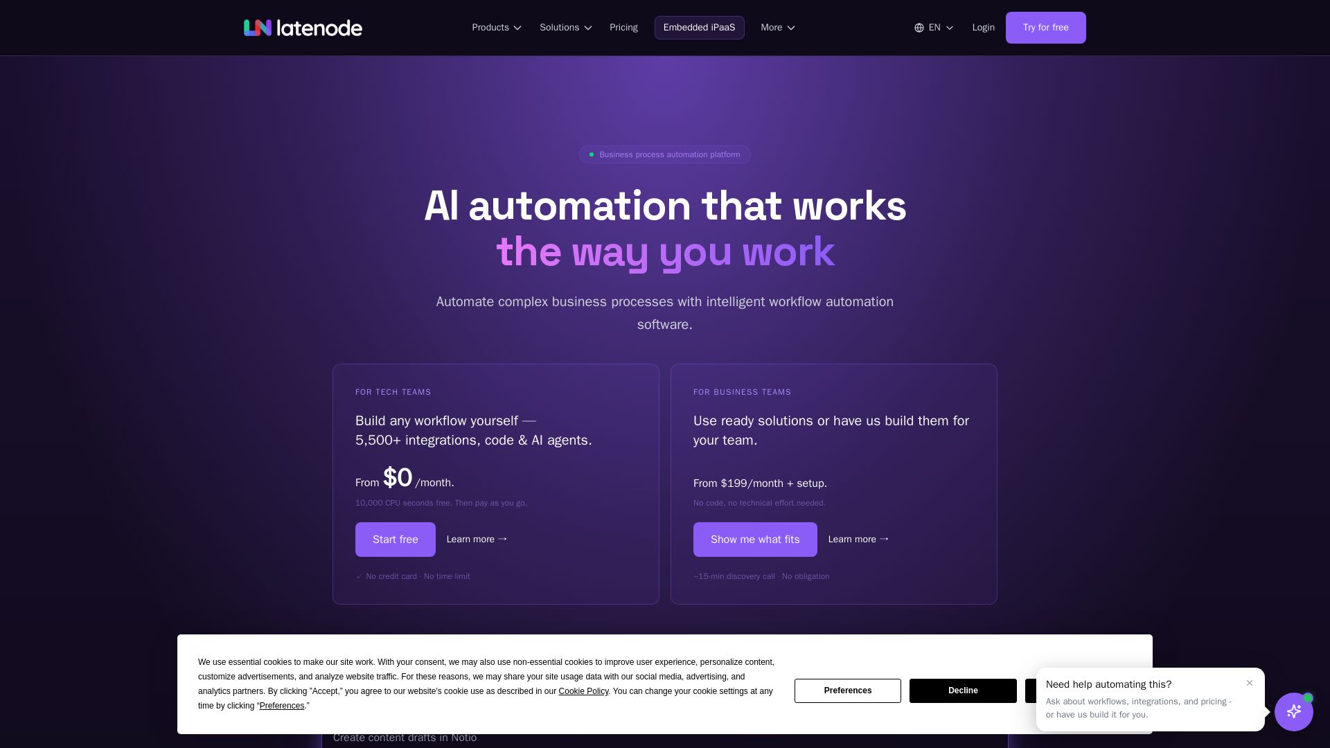 Latenode page