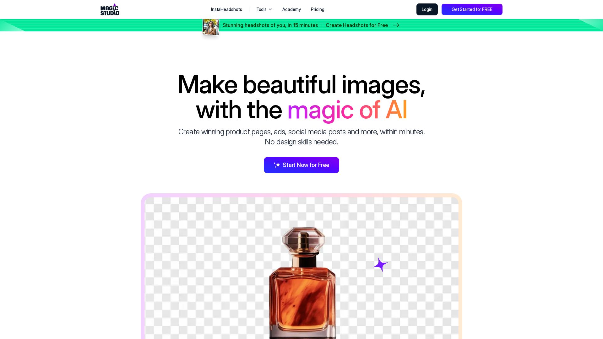 Magic Studio page