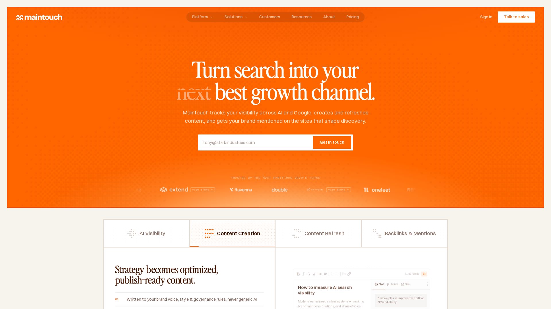 Maintouch page