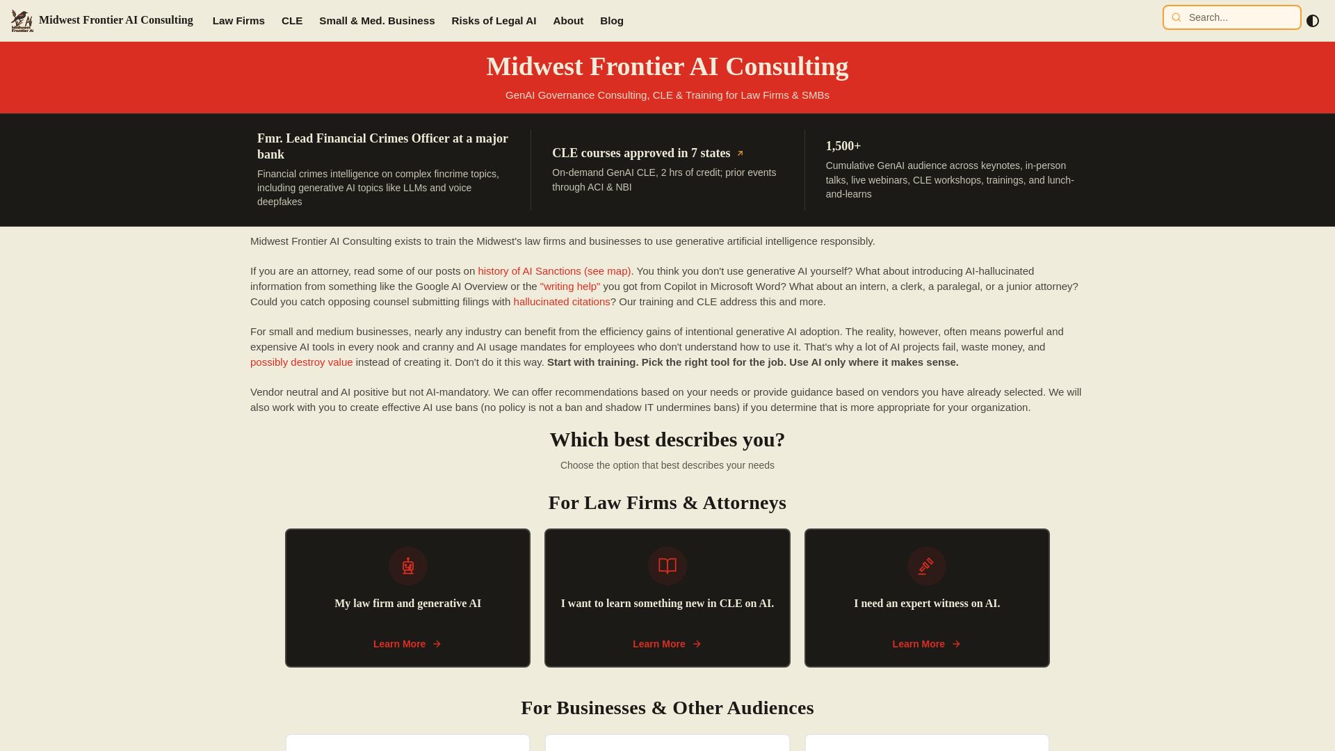 Midwest Frontier AI Consulting page