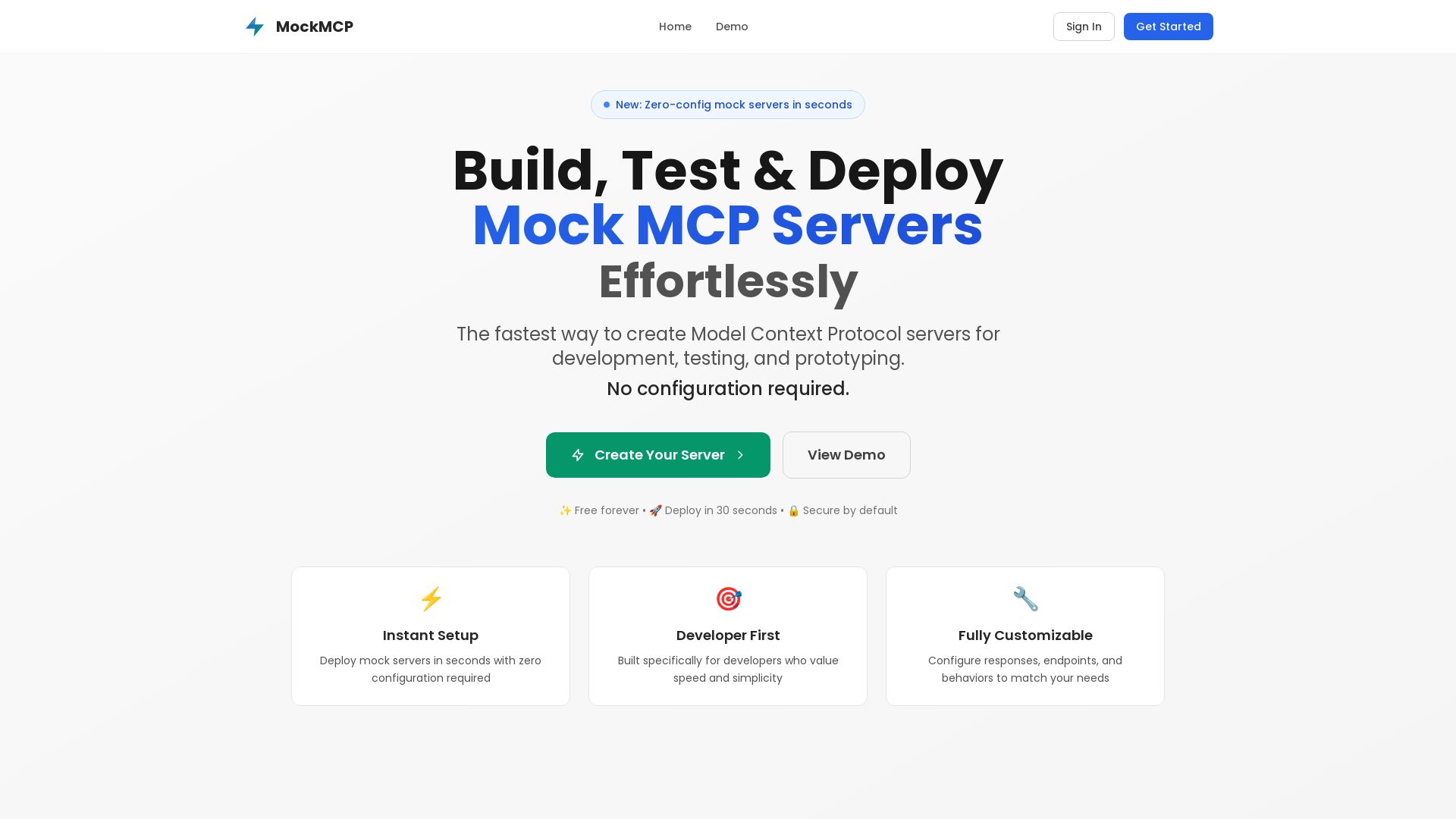 MockMCP page