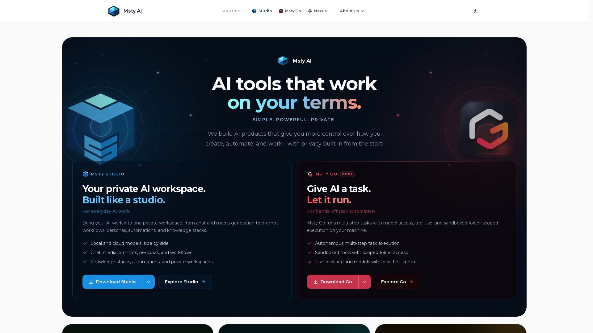 Msty AI page