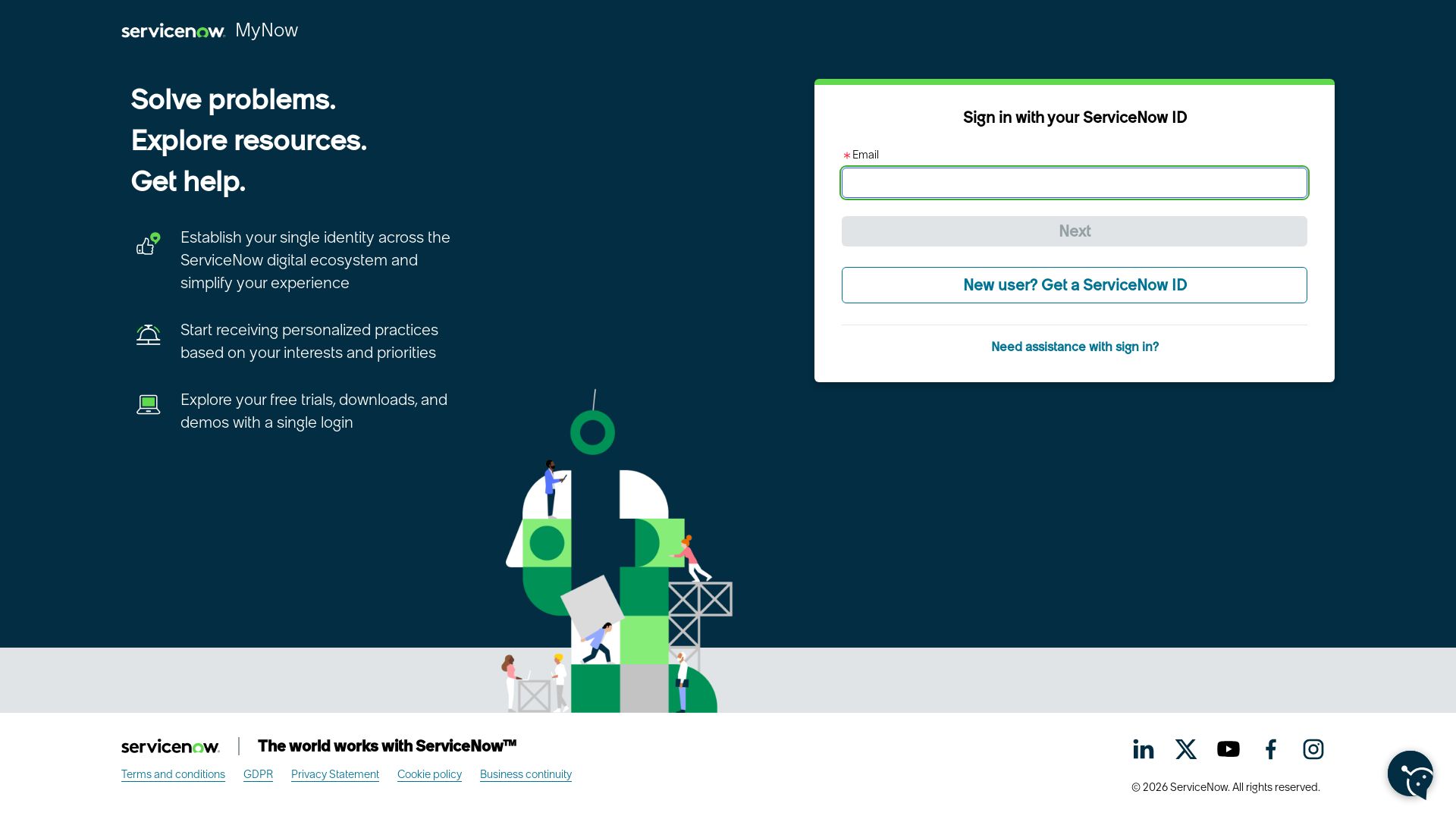 ServiceNow page