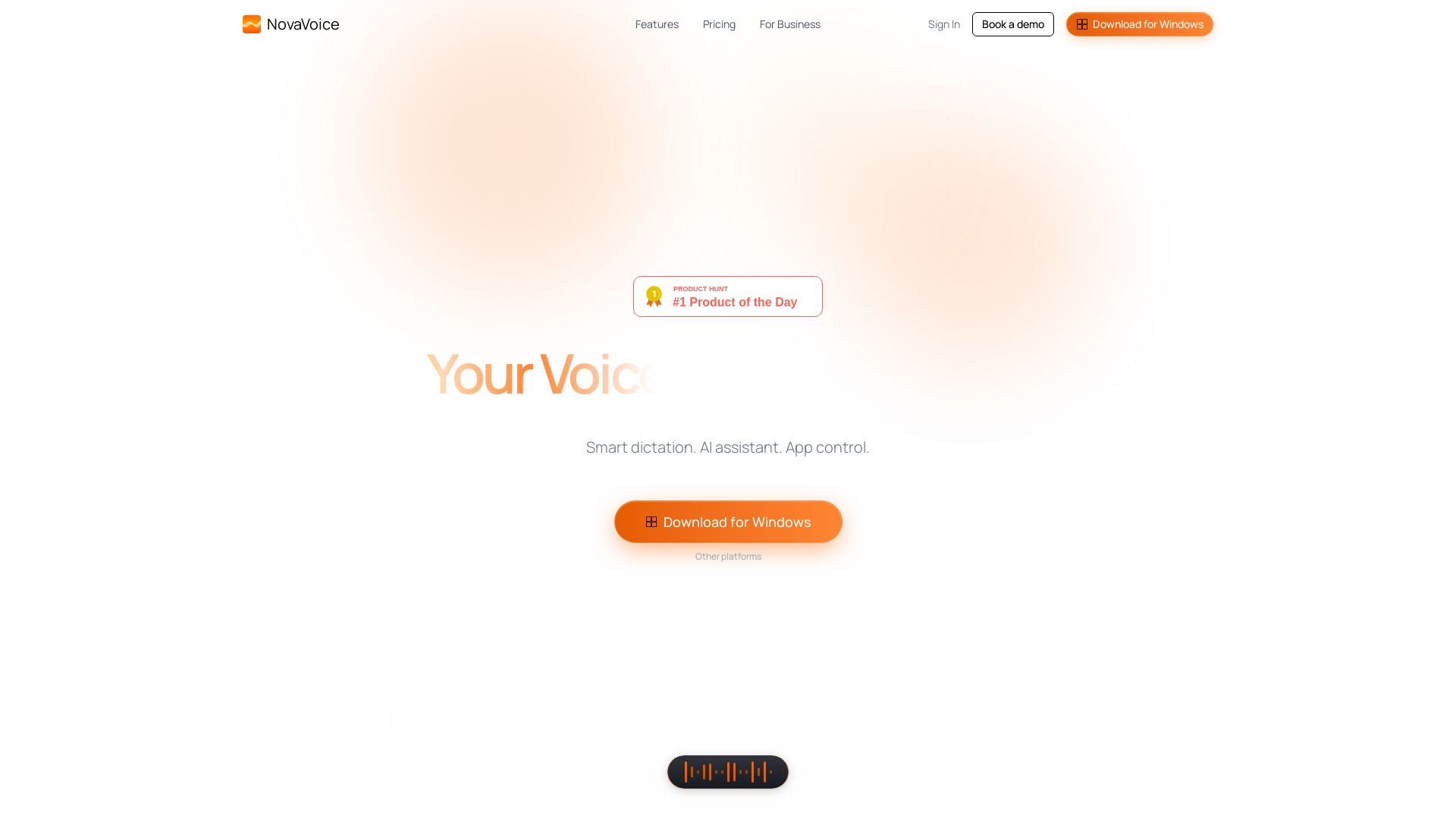 NovaVoice App page