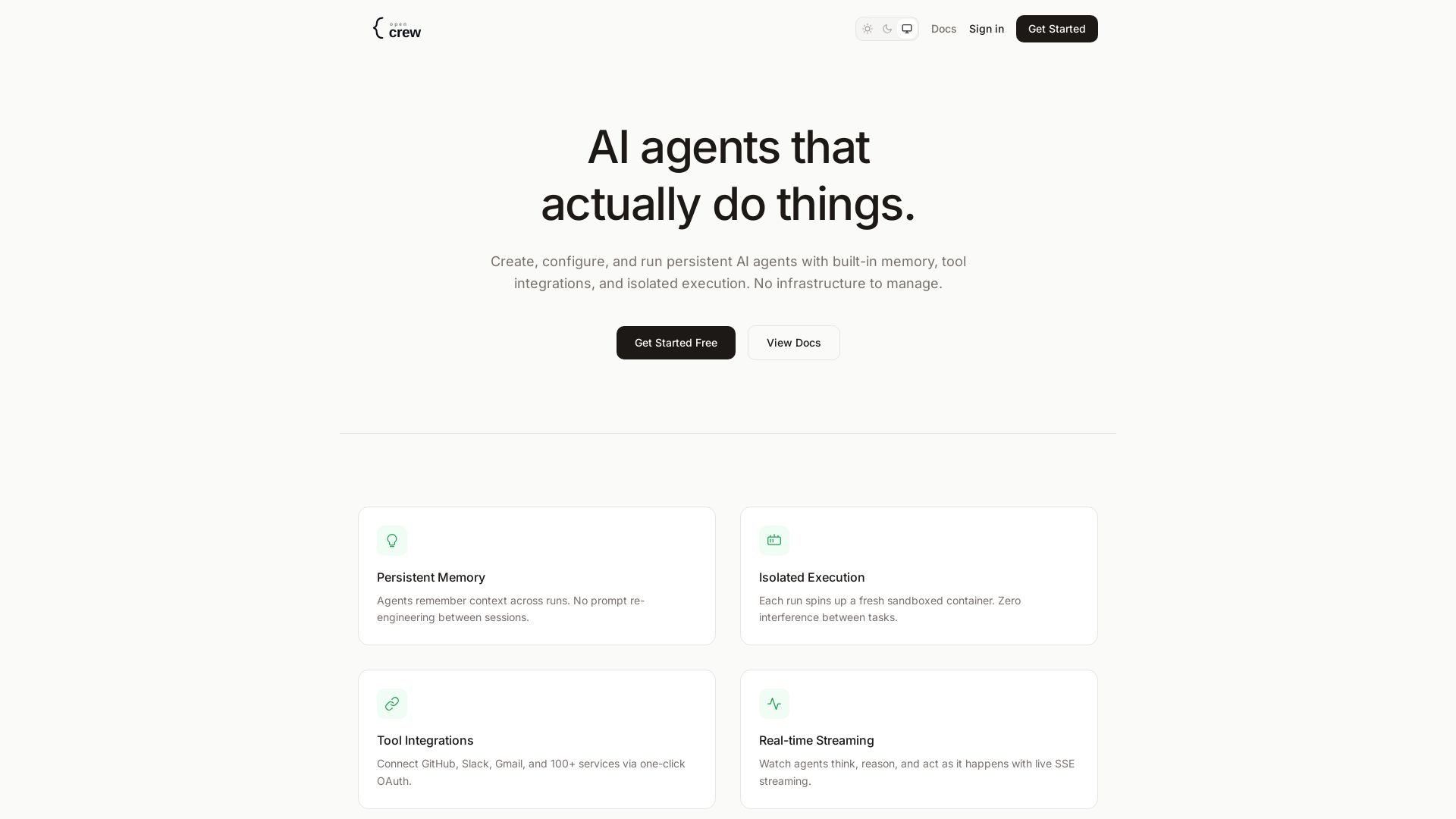 OpenCrew page