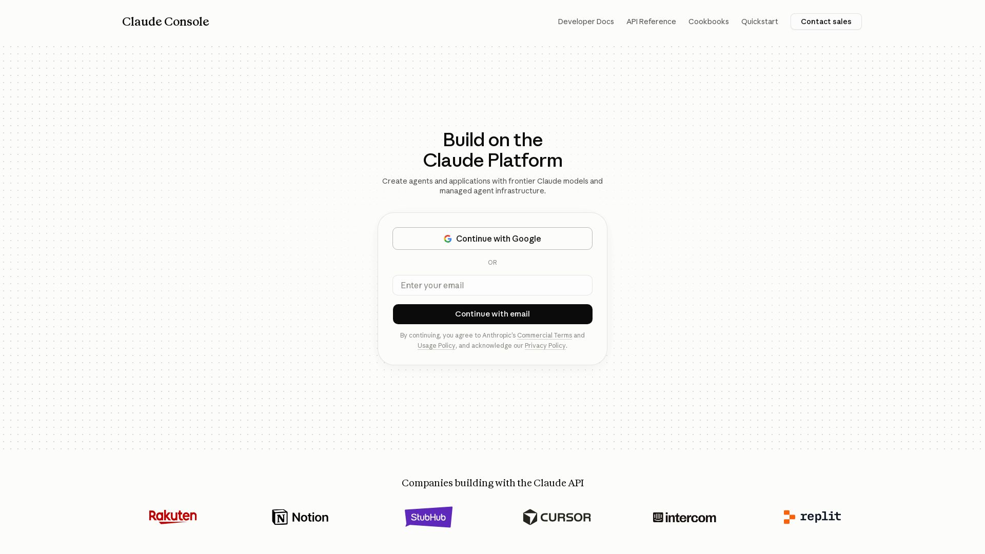 Claude Platform page