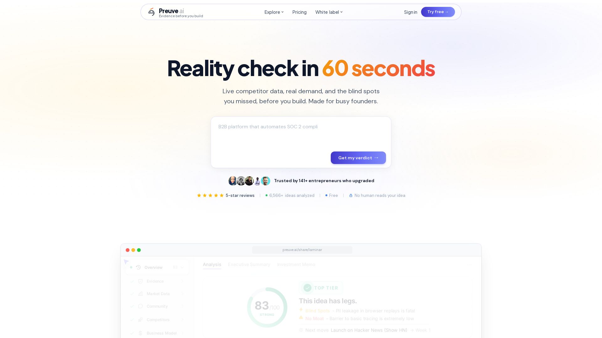 Preuve page