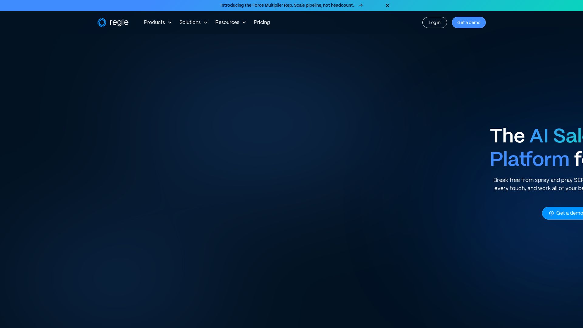 Regie.ai page