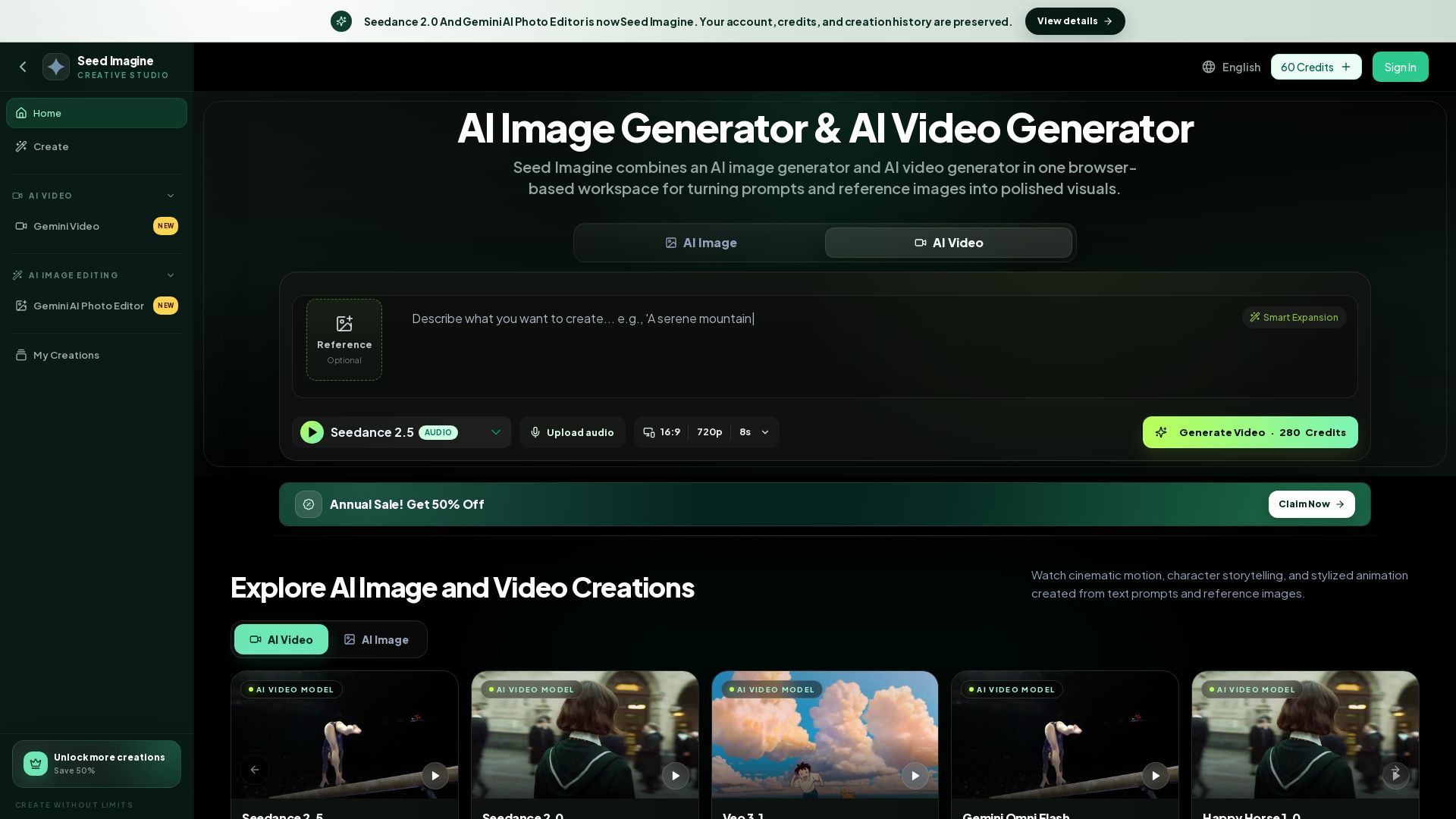Seed Imagine page