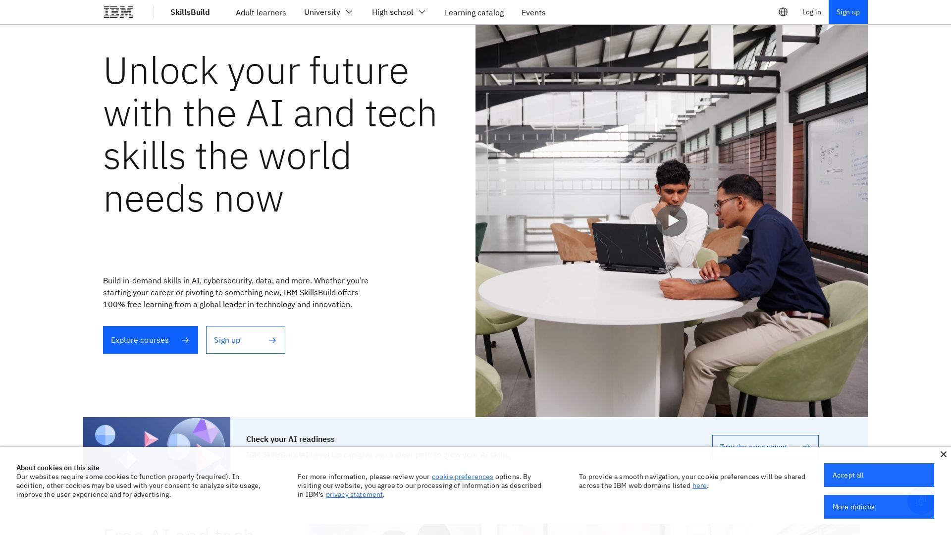 IBM SkillBuild page