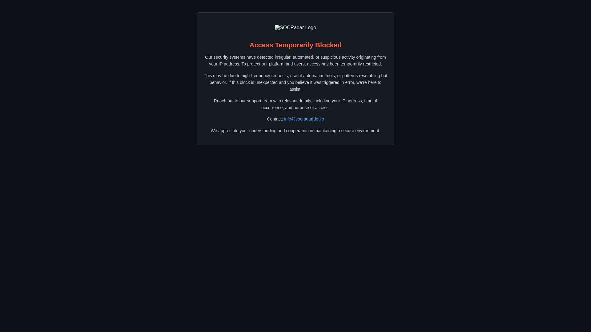 SocRadar page