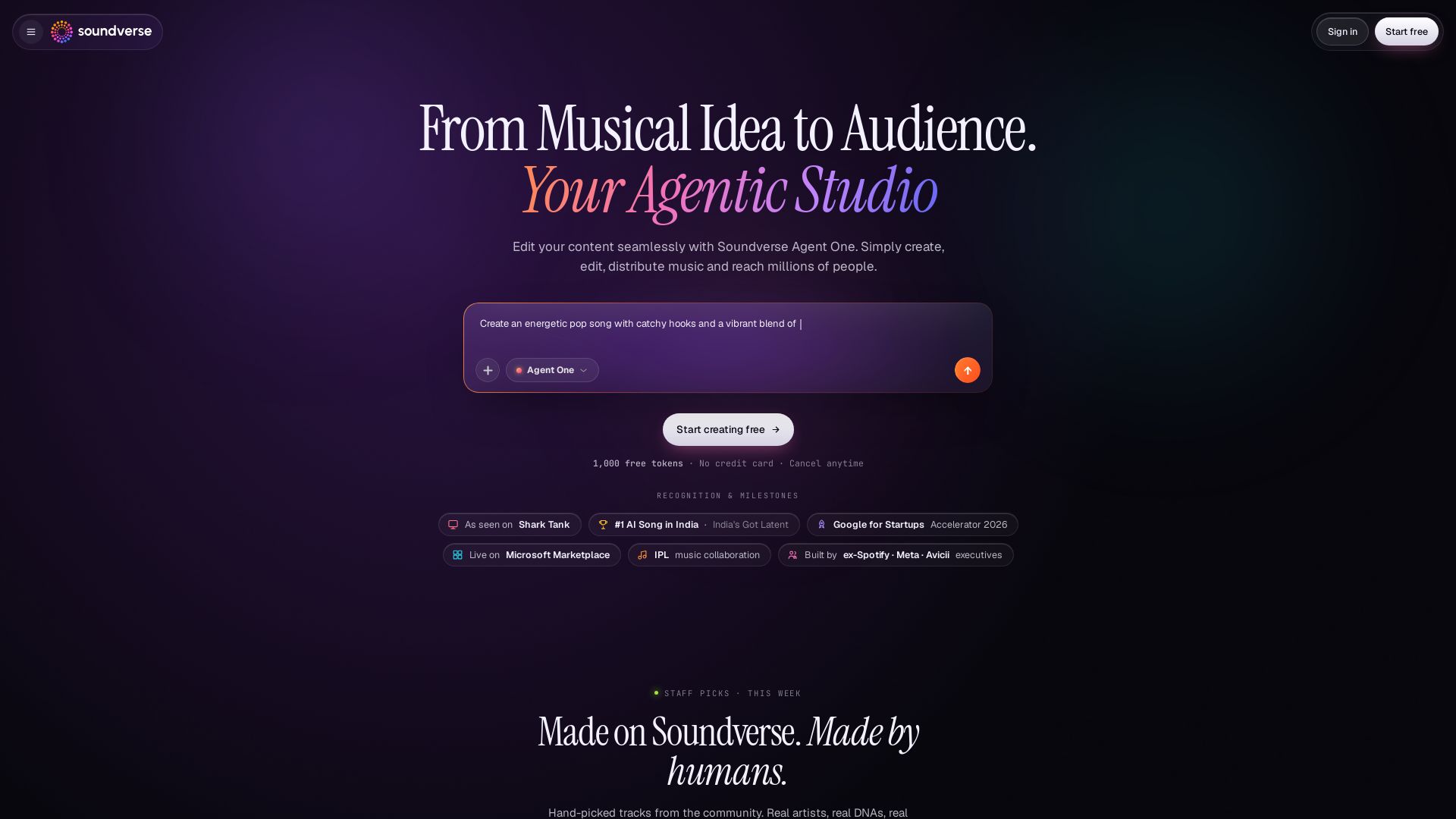Soundverse page