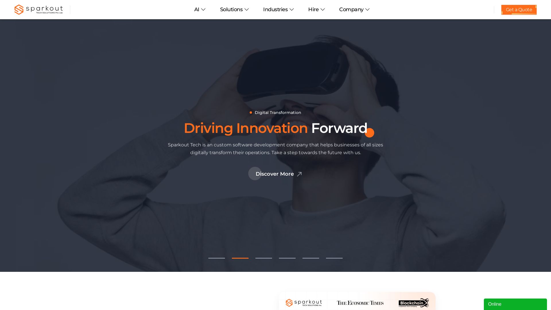 Sparkout Tech Solutions page
