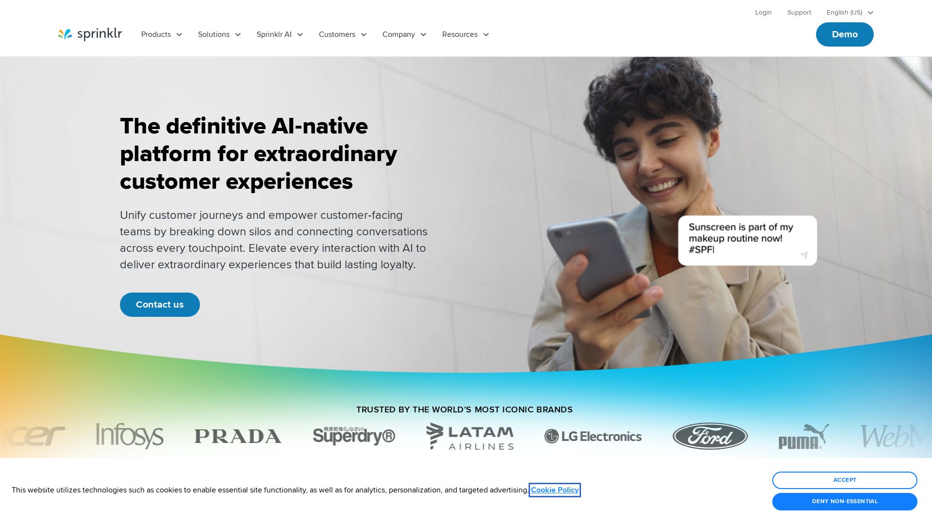 Sprinklr page