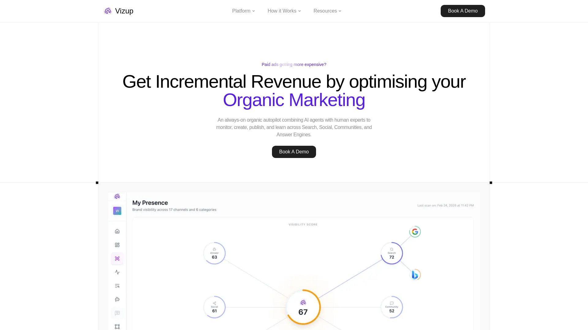 Vizup page