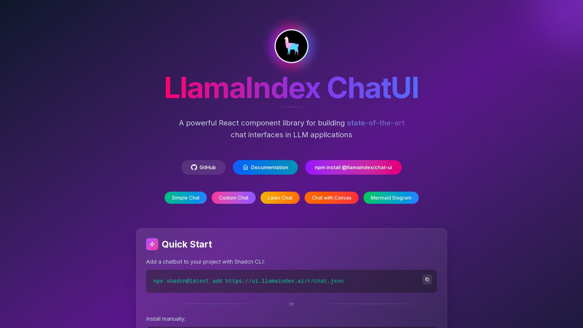 LlamaIndex page