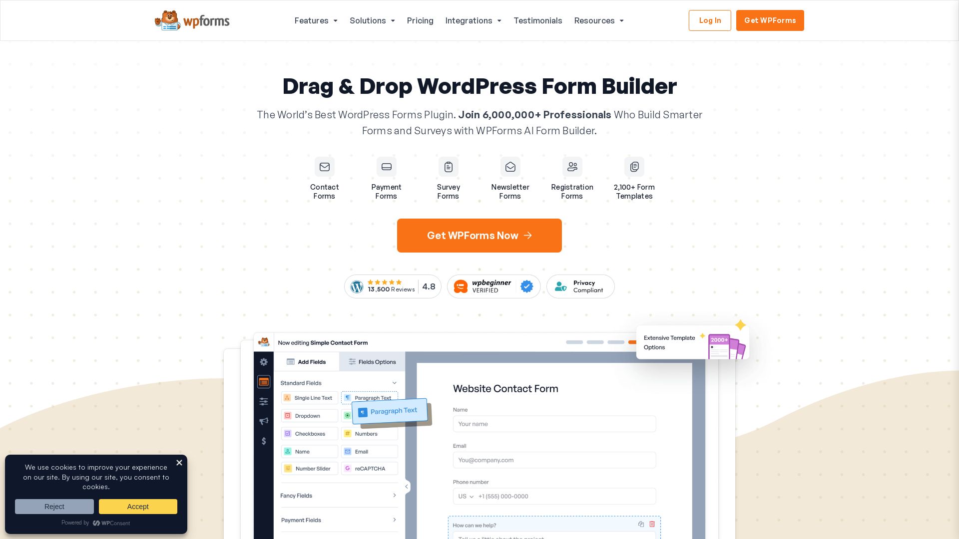 WPForms page